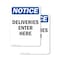 Signmission Deliveries Enter Here OSHA Notice Sign, Plastic, 7in W x 10in L, 2PK OS-2PACK-NS-P-710-V-10965 - alternate 1